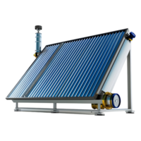 3d representación de un presurizado calor tubo solar panel en transparente antecedentes png