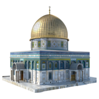 3D Rendering of a Dome of The Rock on Transparent Background png
