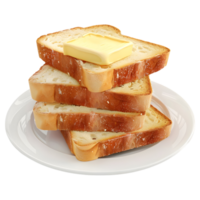 Stack of Breads with Butter on it on Transparent background png