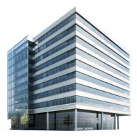 3D Rendering of a Glass Building Skyscraper on Transparent Background png