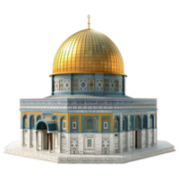 3D Rendering of a Dome of The Rock on Transparent Background png