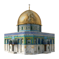 3D Rendering of a Dome of The Rock on Transparent Background png