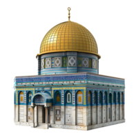 3D Rendering of a Dome of The Rock on Transparent Background png