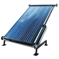 3d representación de un presurizado calor tubo solar panel en transparente antecedentes png