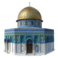 3D Rendering of a Dome of The Rock on Transparent Background png