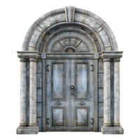 3D Rendering of a Ancient Front Door of Castle on Transparent Background png