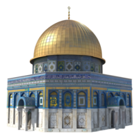 3D Rendering of a Dome of The Rock on Transparent Background png