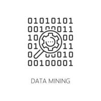 Machine learning, AI data mining algorithm icon vector