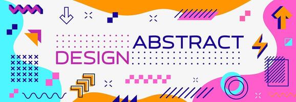 Abstract modern geometric Memphis pattern banner vector