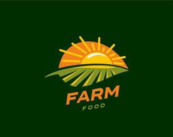 Agriculture farm field icon with rural landscape vector