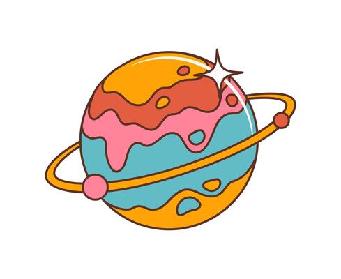 hippie coco’s planet space-planet-cartoon-retro-