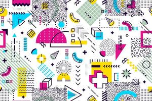 80S 90s hipster Memphis pattern abstract shapes vector