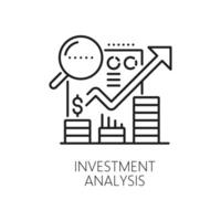 Investment analysis line icon, linear sign vector