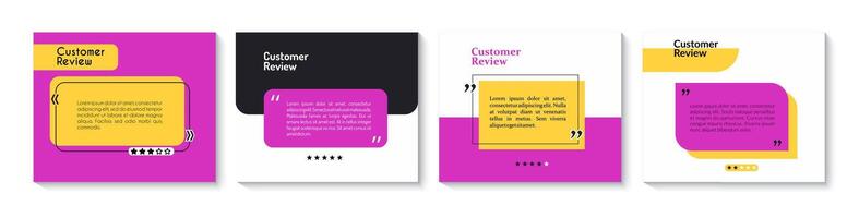 Testimony review template, customer feedback vector