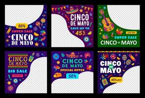 Big super sale templates for Mexican Cinco De Mayo vector