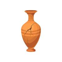 Ancient broken vase and pottery, old pot or jug vector