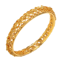 3D Rendering of a Gold Plates bangle on Transparent Background png