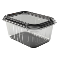 3D Rendering of a Plastic Blank Box Container on Transparent Background png