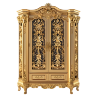 3D Rendering of a Wooden Vintage Cupboard on Transparent Background png