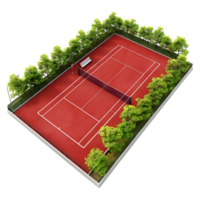 3D Rendering of a Tennis Stadium or Court on Transparent Background png