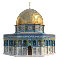 3D Rendering of a Dome of The Rock on Transparent Background png