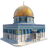 3D Rendering of a Dome of The Rock on Transparent Background png