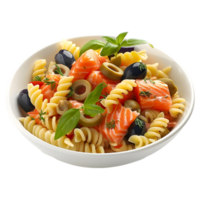 3D Rendering of a Penne Pasta in a Plate on Transparent Background png