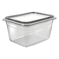 3D Rendering of a Plastic Blank Box Container on Transparent Background png