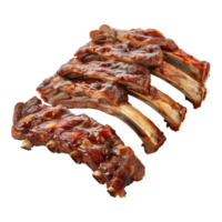 3D Rendering of a Grilled Mutton Ribs on Transparent Background png