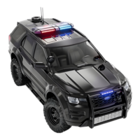 3D Rendering of a Police Mobile or Van on Transparent Background png