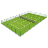 3D Rendering of a Tennis Stadium or Court on Transparent Background png