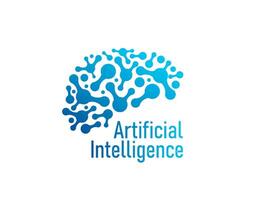 Ai artificial intelligence icon, machine learning vector