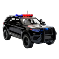 3d representación de un policía móvil o camioneta en transparente antecedentes png