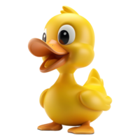 3D Rendering of a Yellow Duck Toy on Transparent Background png