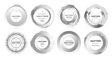 Circle half tone or round dots halftone elements vector