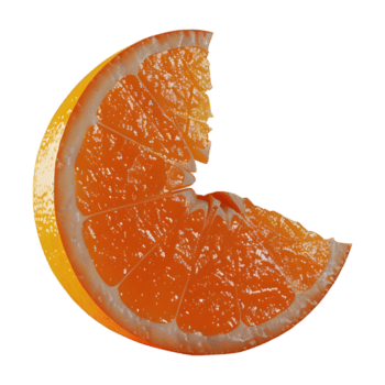3d Rendern von ein Orange Obst Scheibe auf transparent Hintergrund png