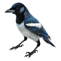 3d interpretazione di un' gazza uccello su trasparente sfondo png