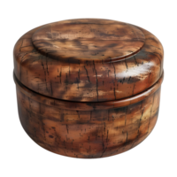 3D Rendering of a Wooden Rounded Stool on Transparent Background png