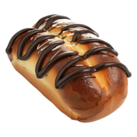 3D Rendering of a Cake Bread with Chocolate on it on Transparent Background png