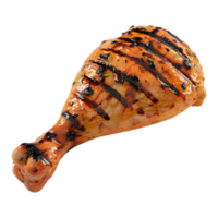 3D Rendering of a Grilled Leg Piece of Chicken on Transparent Background png