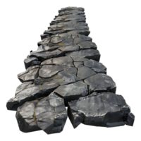 3D Rendering of a Vintage Stone Road on Transparent Background png