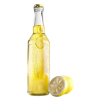 3D Rendering of a Lemon Juice Bottle on Transparent Background png