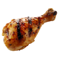 3D Rendering of a Grilled Leg Piece of Chicken on Transparent Background png