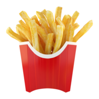 3d le rendu de une français frites sur transparent Contexte png