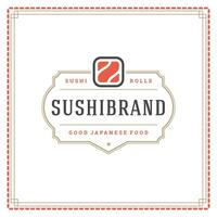 Sushi restaurant logo illustration. vector