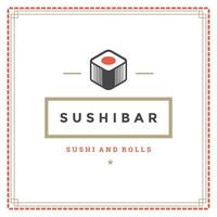 Sushi restaurant logo illustration. vector