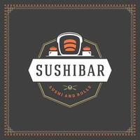 Sushi restaurant logo illustration. vector