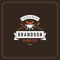 Grill restaurant logo illustration. vector