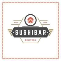 Sushi restaurant logo illustration. vector