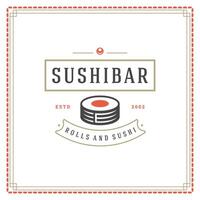 Sushi restaurant logo illustration. vector